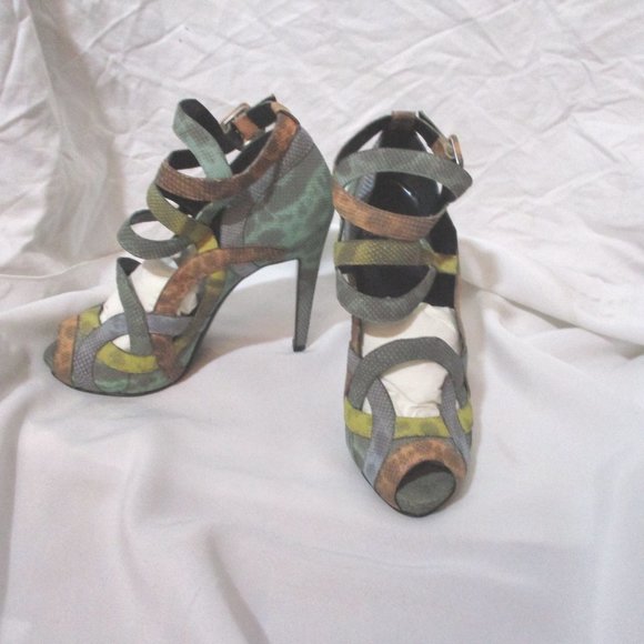 NEW PIERRE HARDY High Heel Shoe Strappy Sandal 37 WTSNAKE MULTICO - Picture 7 of 7